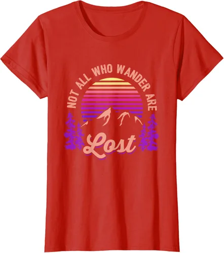 Vista 103 de Not All Who Wander Are Lost Vintage Mountains - Camiseta de senderismo, Negro, S