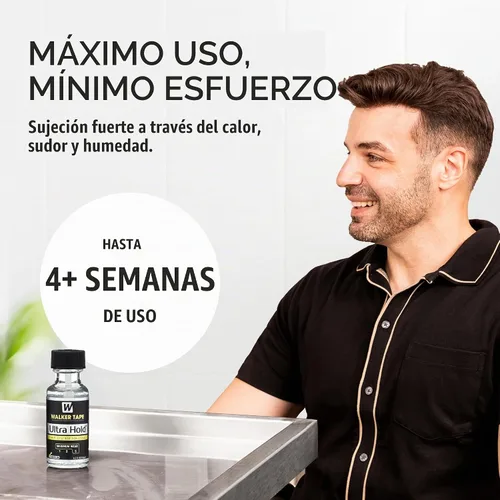 Vista 5 de Walker Tape Ultra Hold - Adhesivo con brocha, 0.5 onzas líquidas, pegamento de peluca resistente al agua para sistemas de encaje y extensiones