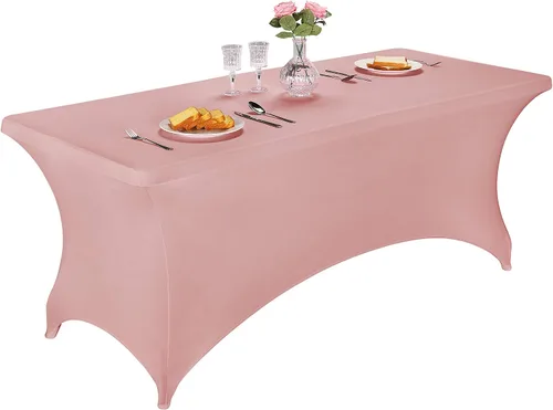 Vista 21 de LZY Cubierta de Mesa Elástica Ajustable de Spandex para Mesa Plegable de 6 pies, 4 pies o 8 pies, Mantel de Cóctel Rectangular, Perfecto para Champn
