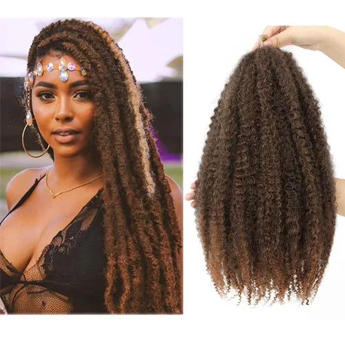 Vista 21 de Dansama Cabello Marley, 24 pulgadas, cabello trenzado Marley Twist, extensiones de cabello rizado rizado (24 pulgadas (paquete de 3), #1)