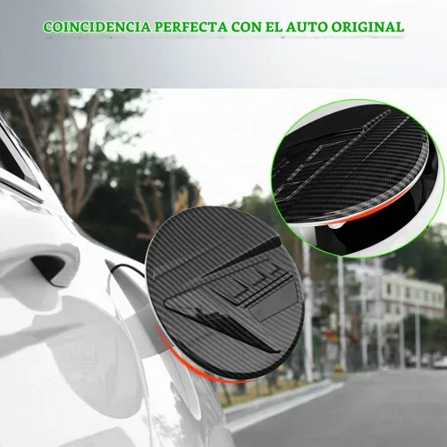 Vista 4 de Cubierta de tapa de tanque de combustible de grano de fibra de carbono ABS, cubierta de llenado de aceite, decoración de puerta, accesorios