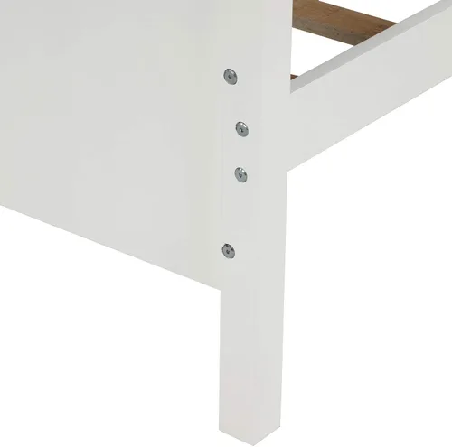 Vista 6 de Harper & Bright Designs Base de cama individual con cabecero y estribo, cama de madera tamaño individual con soporte de listones de madera