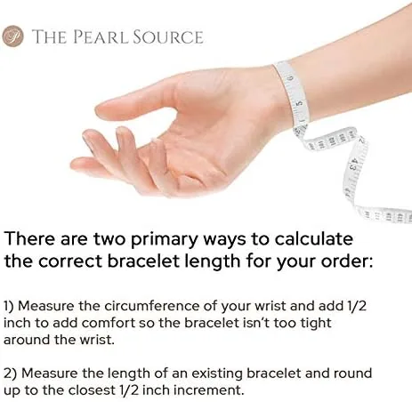 Vista 6 de The Pearl Source Pulsera de perlas blancas de agua dulce para mujer, pulsera de perlas cultivadas con cierre chapado en oro de 14 quilates