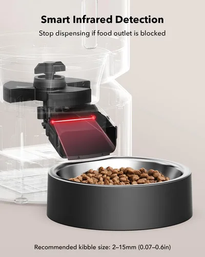 Vista 6 de PETLIBRO Comedero automático para gatos, dispensador de alimentos secos Negro
