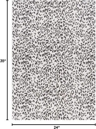 Vista 2 de Livabliss Esperanza - Alfombra de leopardo para exteriores, 2 x 2 pies 11 pulgadas, negro/blanco