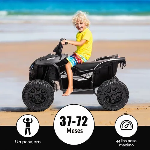 Vista 2 de GarveeLife - Vehículo eléctrico de 12 V para niños de 3 a 8 años Negro