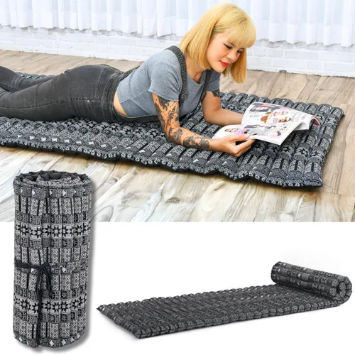 Vista 86 de Leewadee - Colchón de piso plegable - Futón japonés enrollable -Alfombra de tatami triple pliegue - Cama de piso para invitados - Colchón de camping