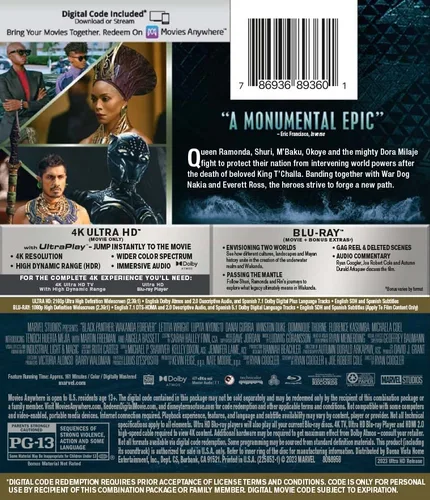 Vista 2 de BLACK PANTHER2 W4R USECUD1BD1UD 4K UHD