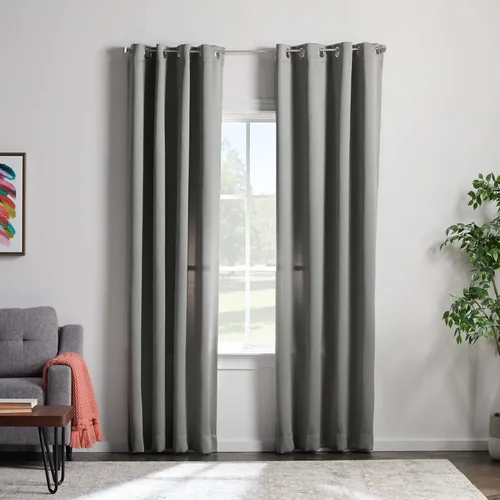 Vista 25 de Linenspa Juego de 2 paneles de cortinas opacas 85% - Cortinas negras de 84 pulgadas de largo, aislamiento térmico, reducción de ruido, esenciales