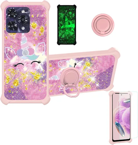 Vista 157 de jioeuinly JSF-DJS - Funda compatible con Nothing Phone 2a con protector de pantalla de vidrio templado, policarbonato duro + silicona suave, soporte