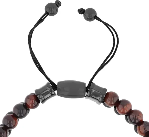 Vista 5 de Pulsera de bolo de nailon ajustable con cuentas de acero inoxidable para hombre