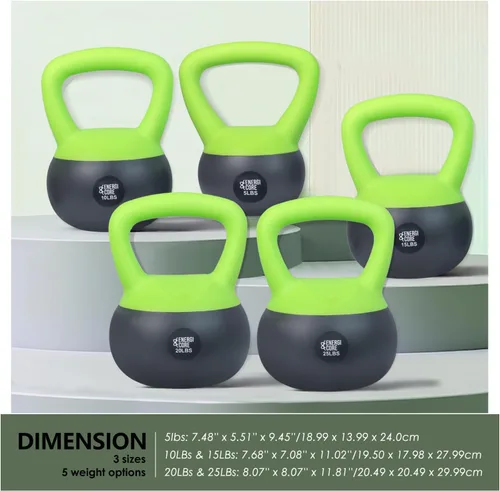 Vista 7 de ENERGI CORE Pesa rusa - Peso relleno de arena para entrenamientos de gimnasio en casa y entrenamiento de fuerza, campana de ejercicio portátil