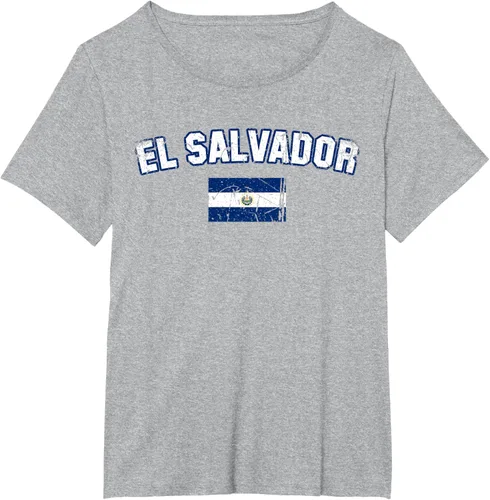 Vista 57 de EL SALVADOR Bandera Vintage Hombres Mujeres Niños Camiseta EL SALVADOR