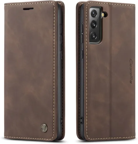 Vista 23 de Funda tipo cartera compatible con Samsung Galaxy S21 con tarjetero de bloqueo RFID, funda de piel con función atril para Samsung Galaxy S21 de 6.2