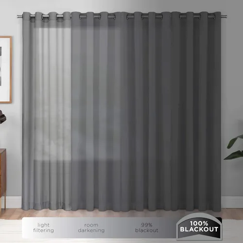 Vista 8 de ECLIPSE Bradley - Cortina térmica 100 % opaca con bolsillo para barra, moderna para dormitorio, sala de estar o teatro (1 panel), 50 x 63 pulgadas