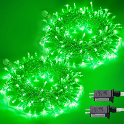Vista 68 de JMEXSUSS - Tira de 100 luces led para interiores, 8 modos, enchufables, parpadeantes, 33 pies, luces navideñas para exteriores, a prueba de agua
