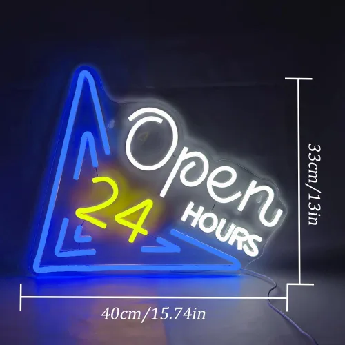 Vista 3 de Letrero de neón abierto las 24 horas, letrero LED, letrero de luz de neón de bar, letrero abierto las 24 horas, Pub bar, tienda de conveniencia