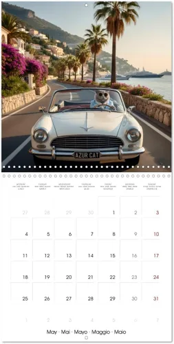 Vista 8 de Le duc gris en voyage (Calendrier mural carré 2026 11.8 x 23.6 in (ouvert)) Calendrier double with une page pour vos prises de notes