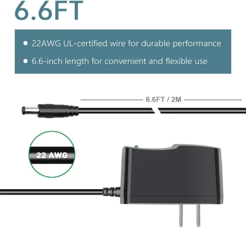 Vista 3 de 9V Power Supply Cord for Crosley Cruiser CR8005A and Schwinn Bike Adapter for Arduino UNO R3/ Elegoo, IEIK UNO R3/ MEGA 2560, Center Positive