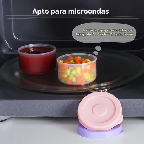 Vista 6 de NiHome - Paquete de 12 recipientes de puré de alimentos para bebés de 2 onzas con tapas, tazas de almacenamiento de aperitivos