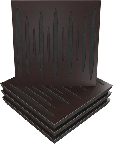 Vista 10 de Paquete de 4 paneles acústicos difusos para absorción de sonido «Pulsar» 19.7 x 19.7 x 2.1 pulgadas Absorción - Difusión - Reflexión Negro