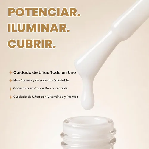 Vista 6 de Gellen Esmalte de reparación de uñas 6 en 1, fortalecedor teñido blanco Blanco lechoso
