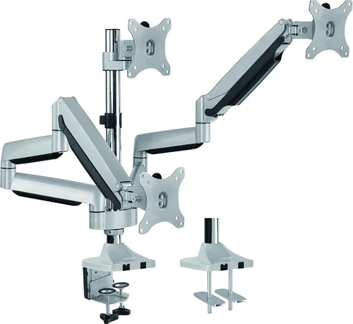 Vista 10 de Logilink BP0077 Soporte de escritorio para monitor dual (2 vías) (13-27 pulgadas), brazo 13.465 in negro