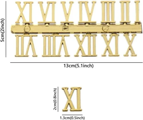 Vista 8 de Vctitil Kit de números de reloj de 6 piezas, número arábigo y número romano, números de reloj digital, diseño de manecillas de reloj, accesorios