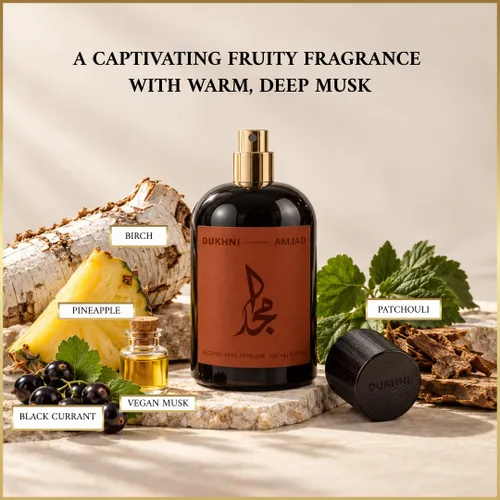 Vista 2 de Dukhni Amjad - Perfume unisex de larga duración, 3.4 fl oz, regalos