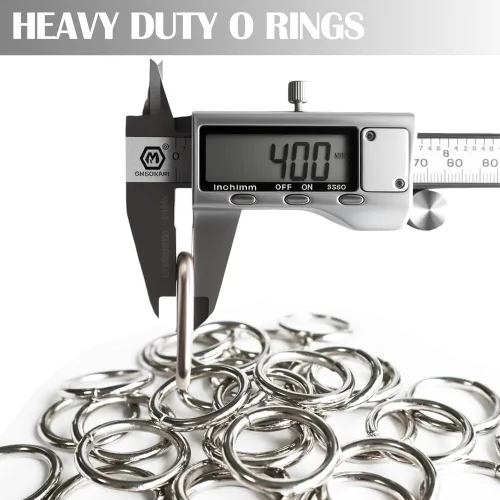 Vista 5 de Anillos de metal Ewparts para manualidades 1 pulgada 30 unidades Pequeñas Anillos de metal de acero inoxidable soldados Grosor de 4 mm Anillo O