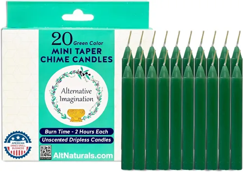 Vista 17 de Alternative Imagination Blue Chime Candles - Paquete de 20 mini velas cónicas sin perfume de 4 pulgadas, velas rituales de larga duración sin goteo