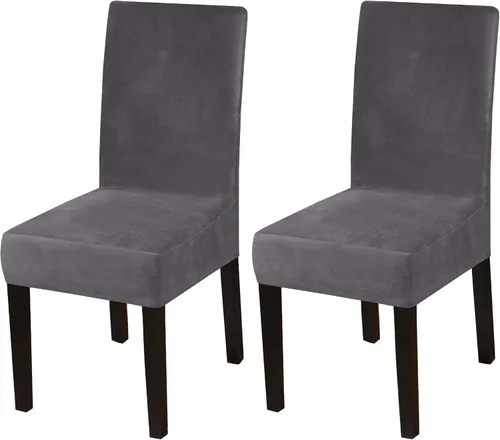 Vista 69 de Turquoize - Juego de 2 fundas elásticas para sillas de comedor, fundas lavables removibles para sillas de comedor, fundas de asiento para sillas