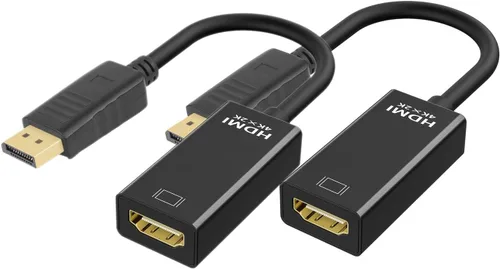 Vista 8 de QLKUNLA Adaptador Mini DisplayPort a HDMI, paquete de 2 mini DP (compatible con Thunderbolt) a HDMI 4Kx2K, cable chapado en oro para MacBook Pro