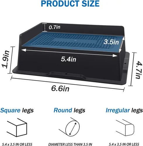 Vista 2 de ANNKUT Elevadores de cama de 2 pulgadas, resistentes, elevadores de sofá de gran tamaño, elevadores de muebles extra anchos para sofá, mesa