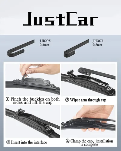 Vista 6 de JustCar - 3 limpiaparabrisas para Jeep Wangler 2007-2017 y Jeep Wrangler JK 2008-2018, repuesto de equipo original - 15, 15 y 12E pulgadas - juego