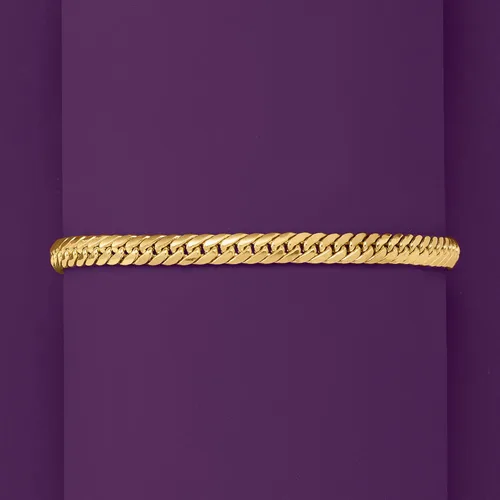 Vista 9 de Ross-Simons Pulsera italiana de oro de 14 quilates con eslabones cubanos