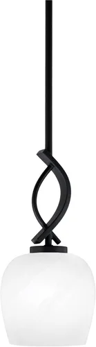 Vista 91 de Toltec Lighting Cavella Stem Colgado Mini colgante, acabado grafito, vidrio de muselina blanca de 4 pulgadas