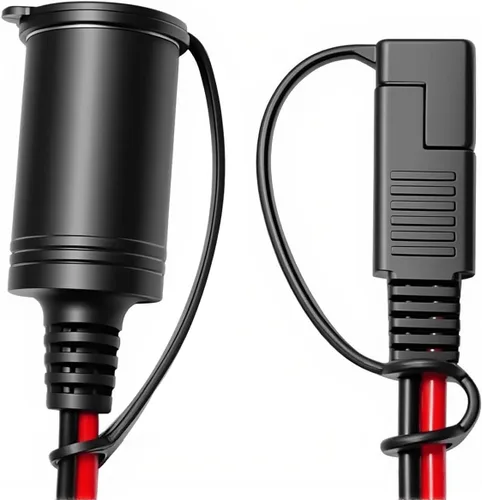 Vista 2 de Cable adaptador de enchufe de encendedor de cigarrillos hembra SAE de 14 AWG a 12 V, conector de desconexión rápida SAE de 2 pines, cable de carga