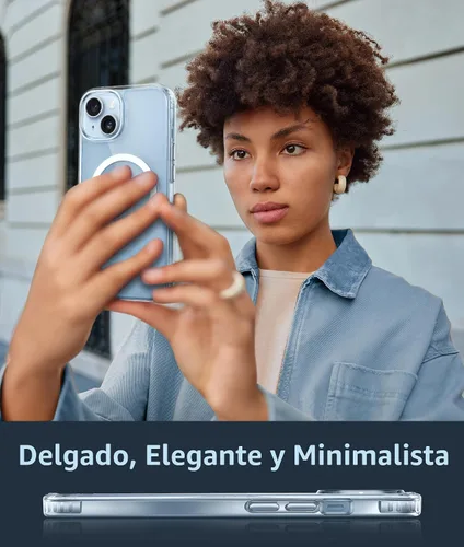 Vista 7 de FNTCASE Funda transparente para iPhone 15: Funda para iPhone 14/13, fundas magnéticas para teléfono con protector de pantalla compatible con Magsafe