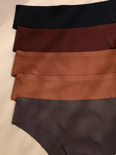 Vista 5 de MakeMeChic Conjunto de 5 bragas lisas sin costuras para mujer