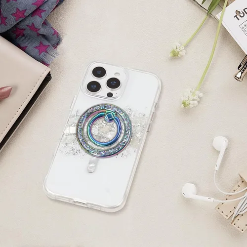 Vista 7 de Anillo magnético para teléfono MagSafe Grip [Super Magnet] Elegante soporte de anillo de diseño parpadeante, accesorio seguro para iPhone