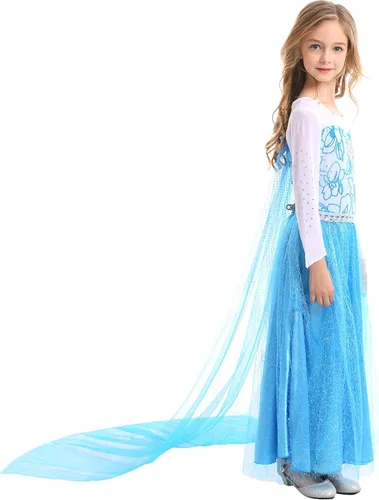 Vista 3 de Disfraz de princesa OBPIN para Navidad, Halloween, cumpleaños, juego de rol, disfraz de cosplay para niñas pequeñas