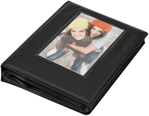 Vista 2 de Zink Álbum de fotos de 2 x 3 pulgadas, mini álbum de fotos de 64 bolsillos con cubierta transparente de ventana para papel fotográfico Zink Zero Ink