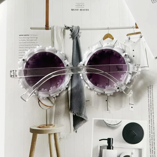 Vista 5 de Gafas de sol redondas de flores para niña, con forma de flor, protección UV 400, gafas de sol para regalar al aire libre
