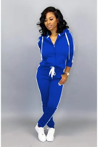 Vista 4 de TOPSRANI Conjunto de dos piezas para mujer conjunto de sudadera con capucha y pantalones deportivos a juego