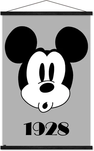 Vista 8 de Trends International Disney Mickey Mouse - Póster de pared con diseño de cara, 22.4 pulgadas de largo x 14.7 pulgadas, versión enmarcada en madera