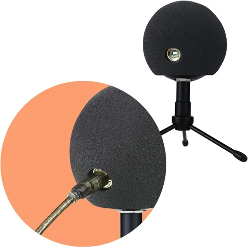 Vista 2 de Protector de viento con filtro de bola de nieve azul – Protector de viento profesional de espuma para micrófono iCE para grabaciones, transmisión