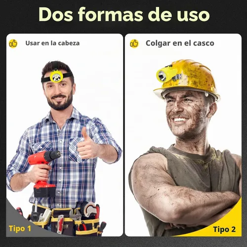 Vista 3 de Superbright - Lámpara de minería de luz blanca, luces de caza, faros delanteros, recargable, impermeable, a prueba de explosiones, luz para mineros