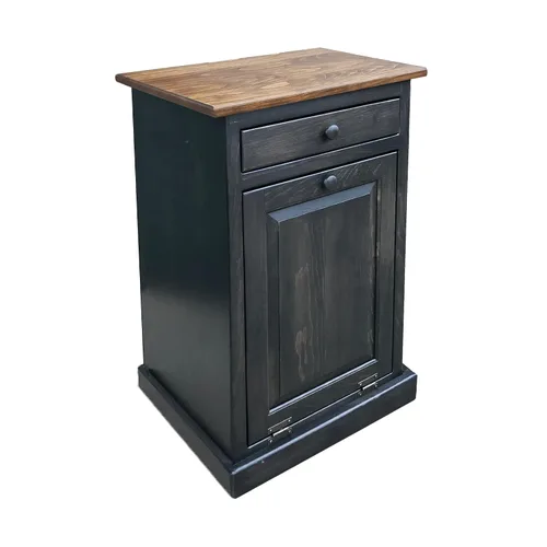 Vista 13 de Peaceful Classics Gabinete de basura – Armario escondido hecho a mano para botes de basura – Papelera decorativa para baño, papelera de oficina
