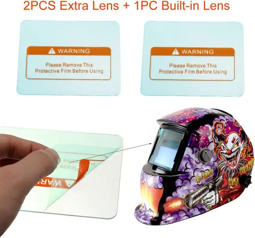 Vista 6 de iMeshbean® Pro Cool - Máscara solar para soldadura y molienda con oscurecimiento automático, certificado ANSI para molienda Arc Tig Mig, con 2